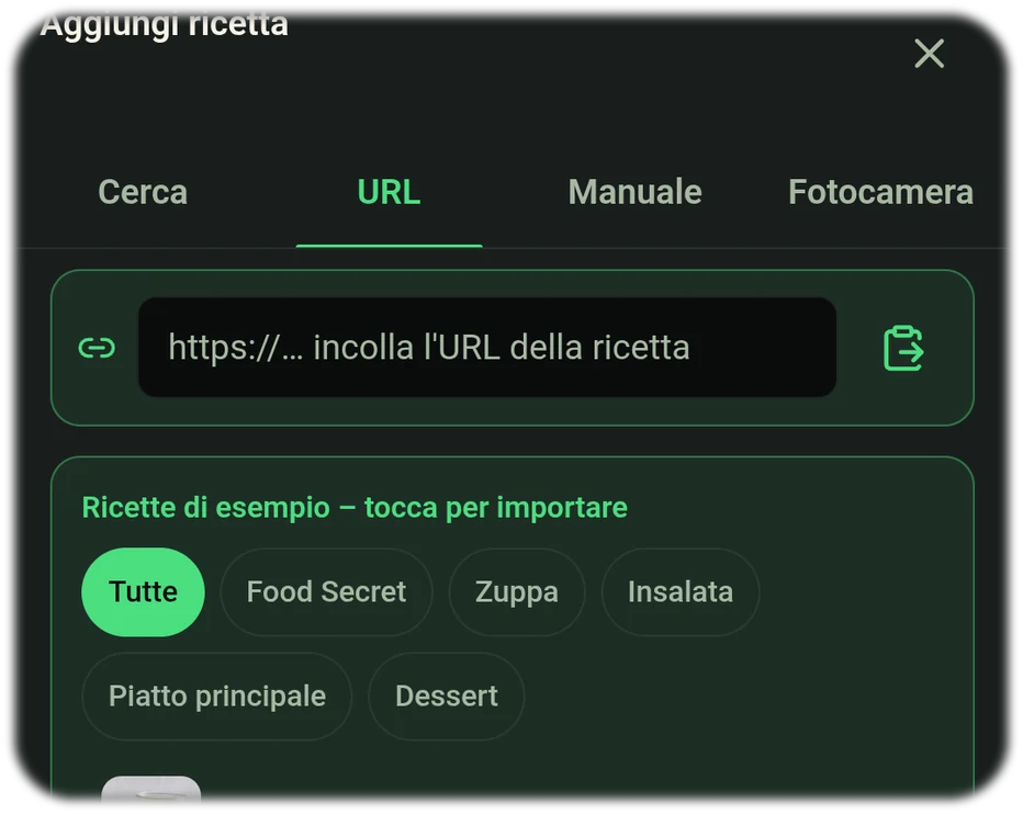 Importare uno shot zenzero-curcuma con 1 clic – esempio di deep link