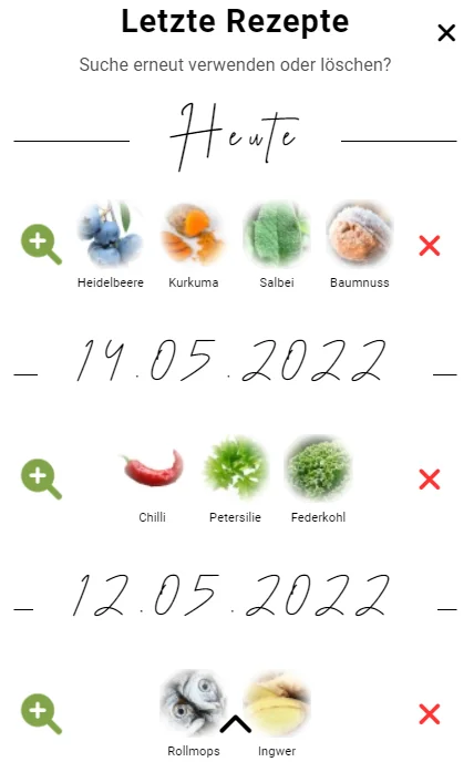 Im Rezept Generator der Food Secrets Mobile App findest du all deine Lieblings-Rezepte und kannst neue Rezept-Varianten mit deinen Favoriten-Nahrungsmittel generieren.