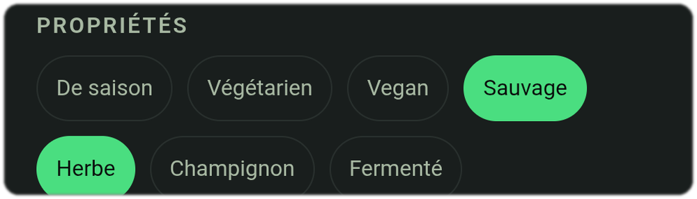 Filtre plantes sauvages - trouvez les aliments sauvages, en particulier les plantes sauvages, avec notre filtre pour aliments sauvages