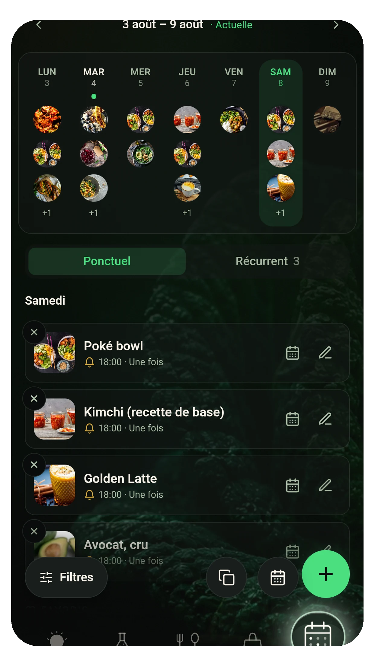 Changer ses habitudes : planifier les repas & rappels – app minceur