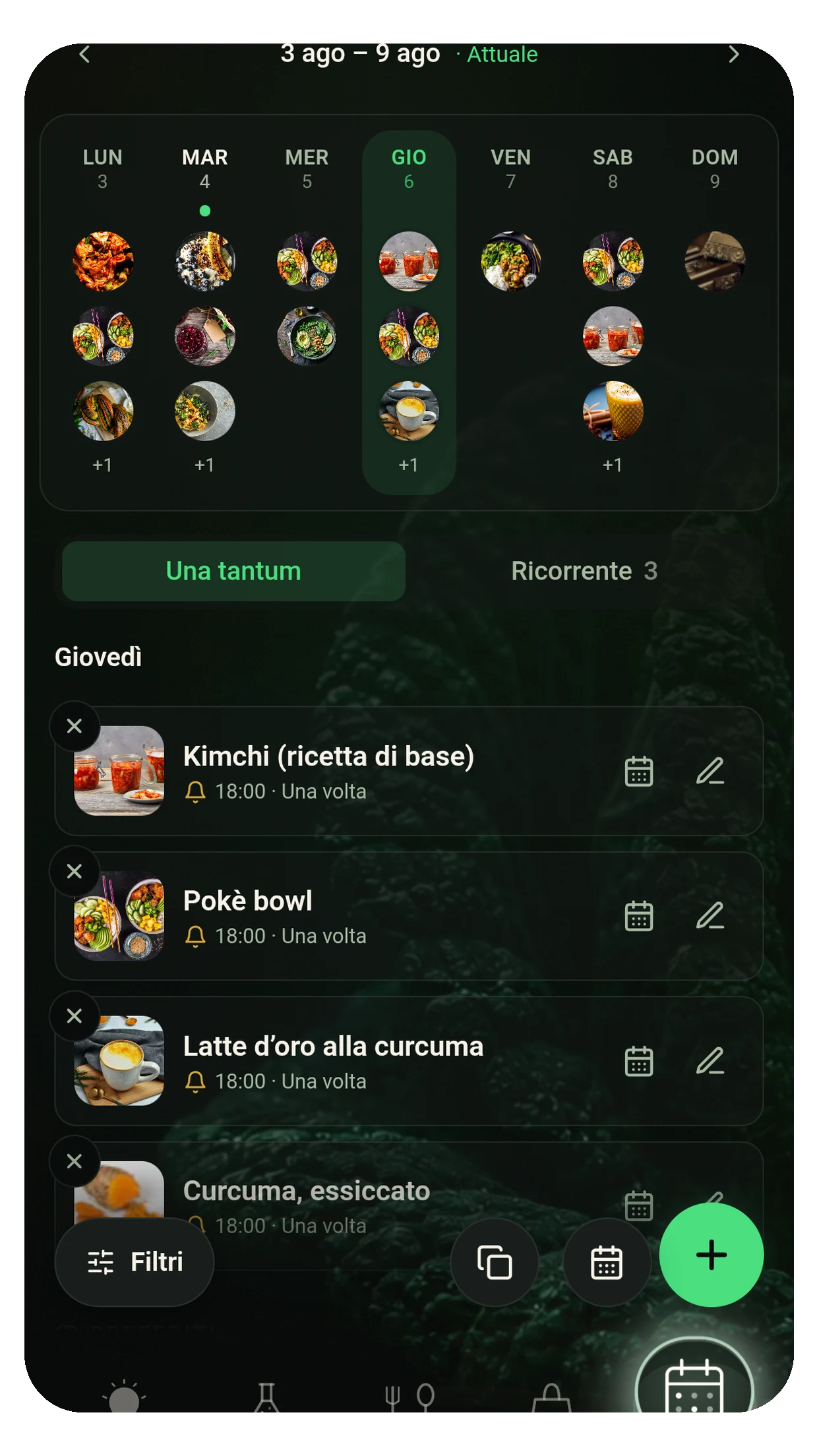 Cambiare abitudini: pianificare i pasti & promemoria – app dimagrante