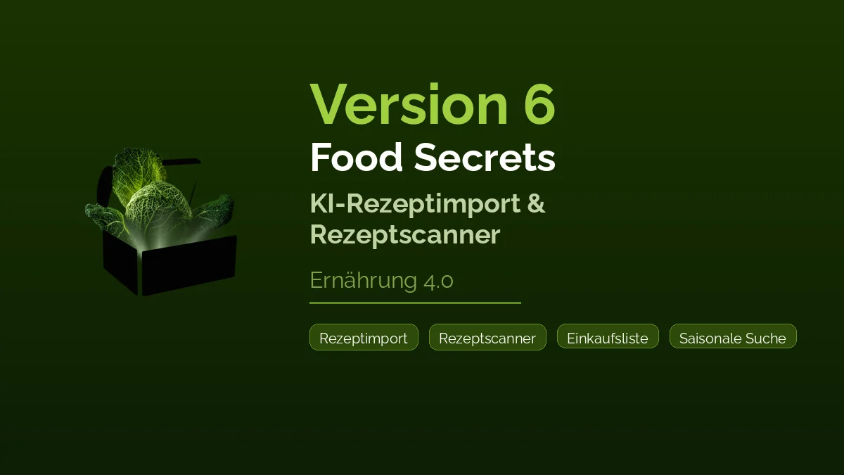 Food Secrets Version 6 new features: AI recipe import and smart shopping list