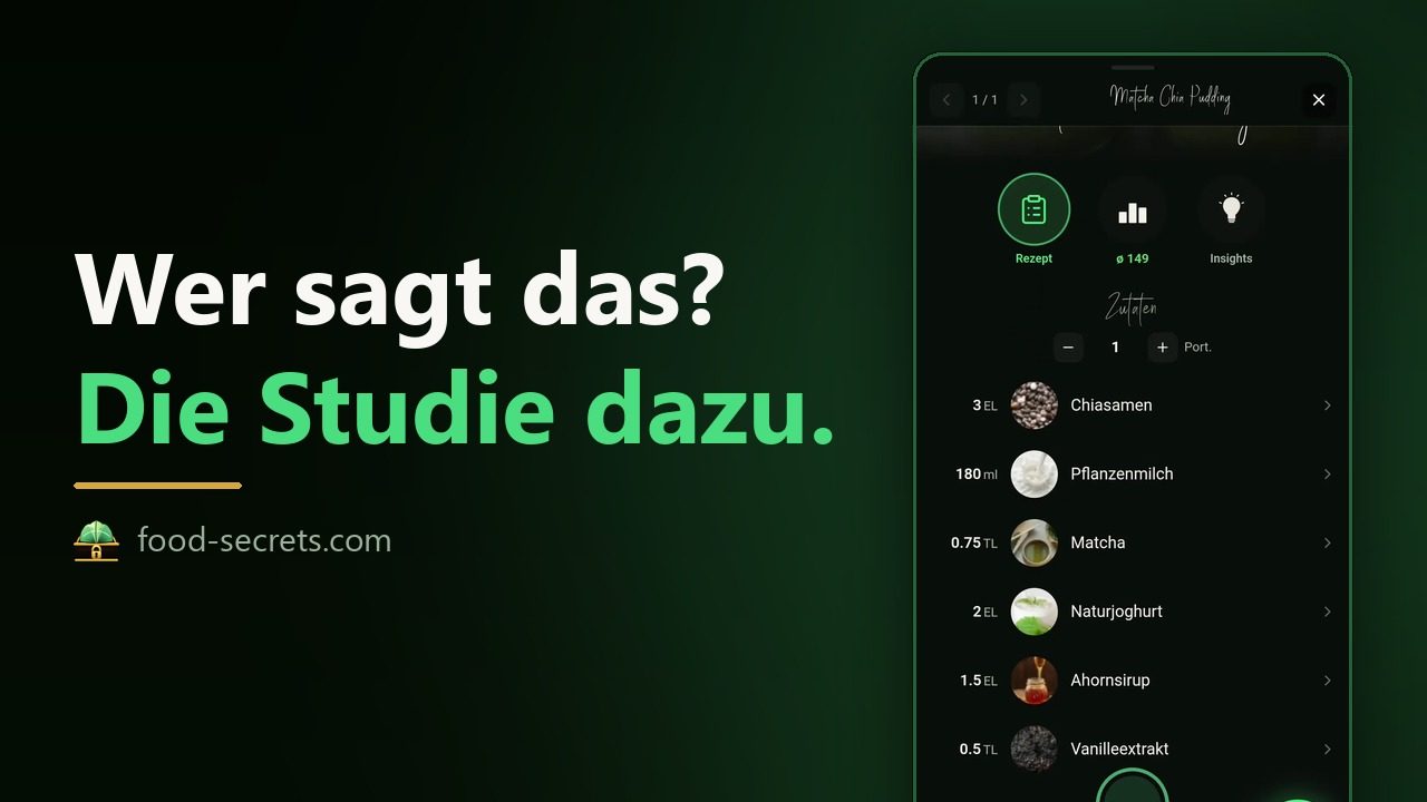 Video: Grüner Tee in der Food Secrets App — vom Rezept über den Rang und den Pflanzenstoff EGCG bis zur Studie