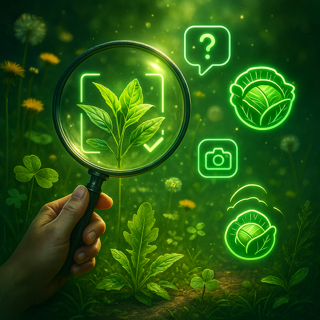 Essbare Wildkräuter-Liste mit Bild und Info-Button bestimmen - alles in einer App