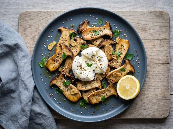 Pilzpfanne mit Chilli, Oregano und Sesam, dazu Büffelmozzarella – Rezept fürs Immunsystem